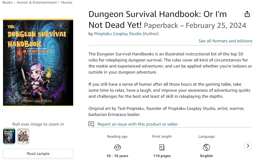 Dungeon Survival Handbook now available in paperback!