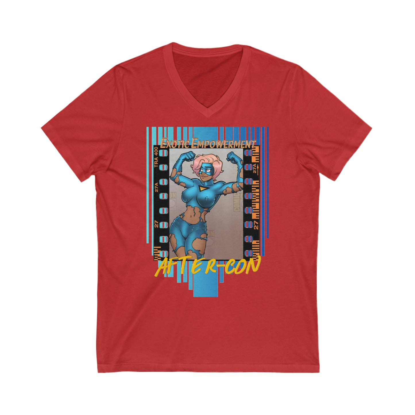 After-Con "Exotic Empowerment" Unisex Jersey Short Sleeve V-Neck Tee