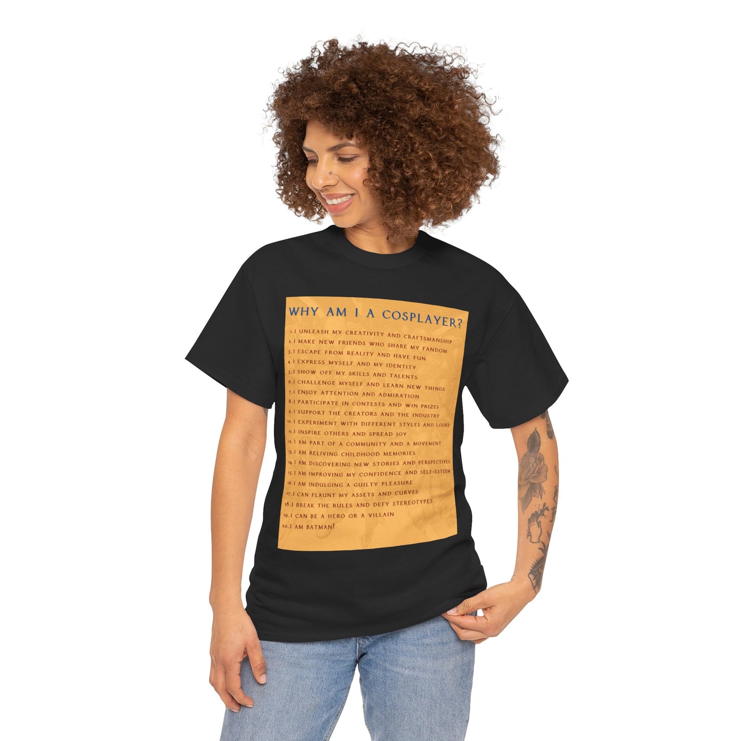Why am I a cosplayer (gold) Unisex Heavy Cotton Tee