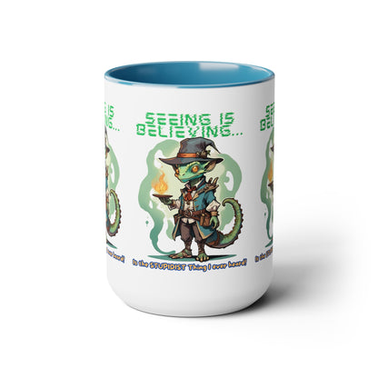 Seeing Is Believing Two-Tone Coffee Mugs, 15oz