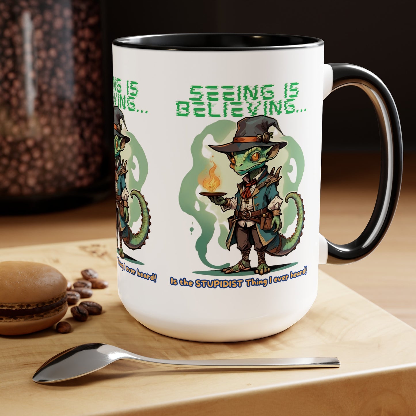Seeing Is Believing Two-Tone Coffee Mugs, 15oz