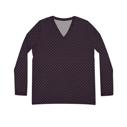 Kevlar Checkerboard Women's Long Sleeve V-neck Shirt (Rust)
