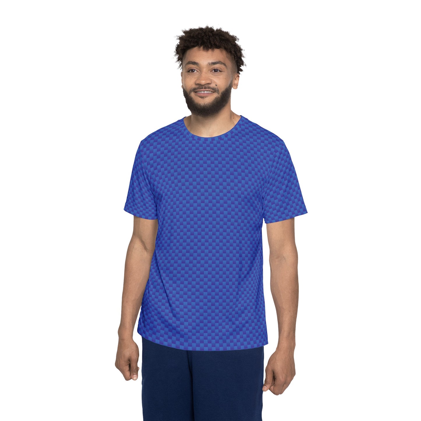 Kevlar Checkerboard Men's Sports Jersey (Blue)