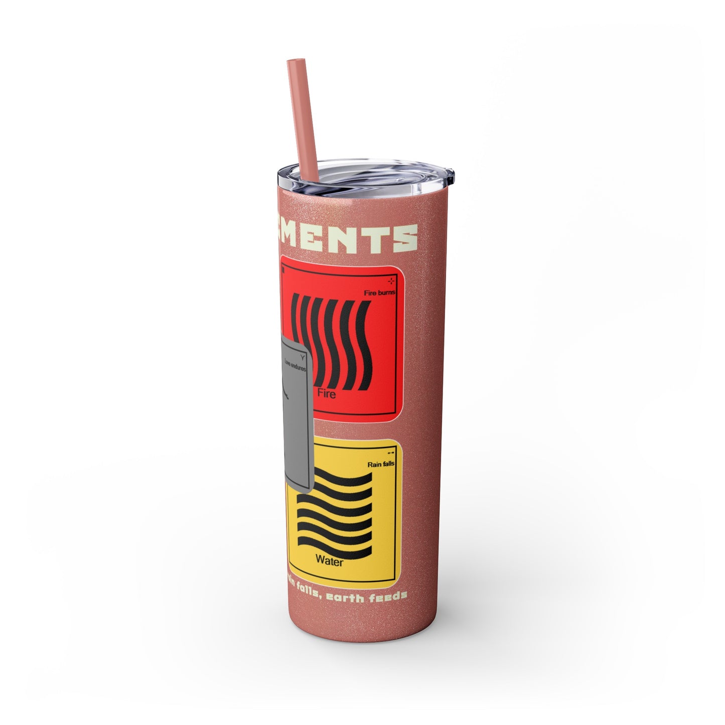 The Elements Skinny Tumbler with Straw, 20oz