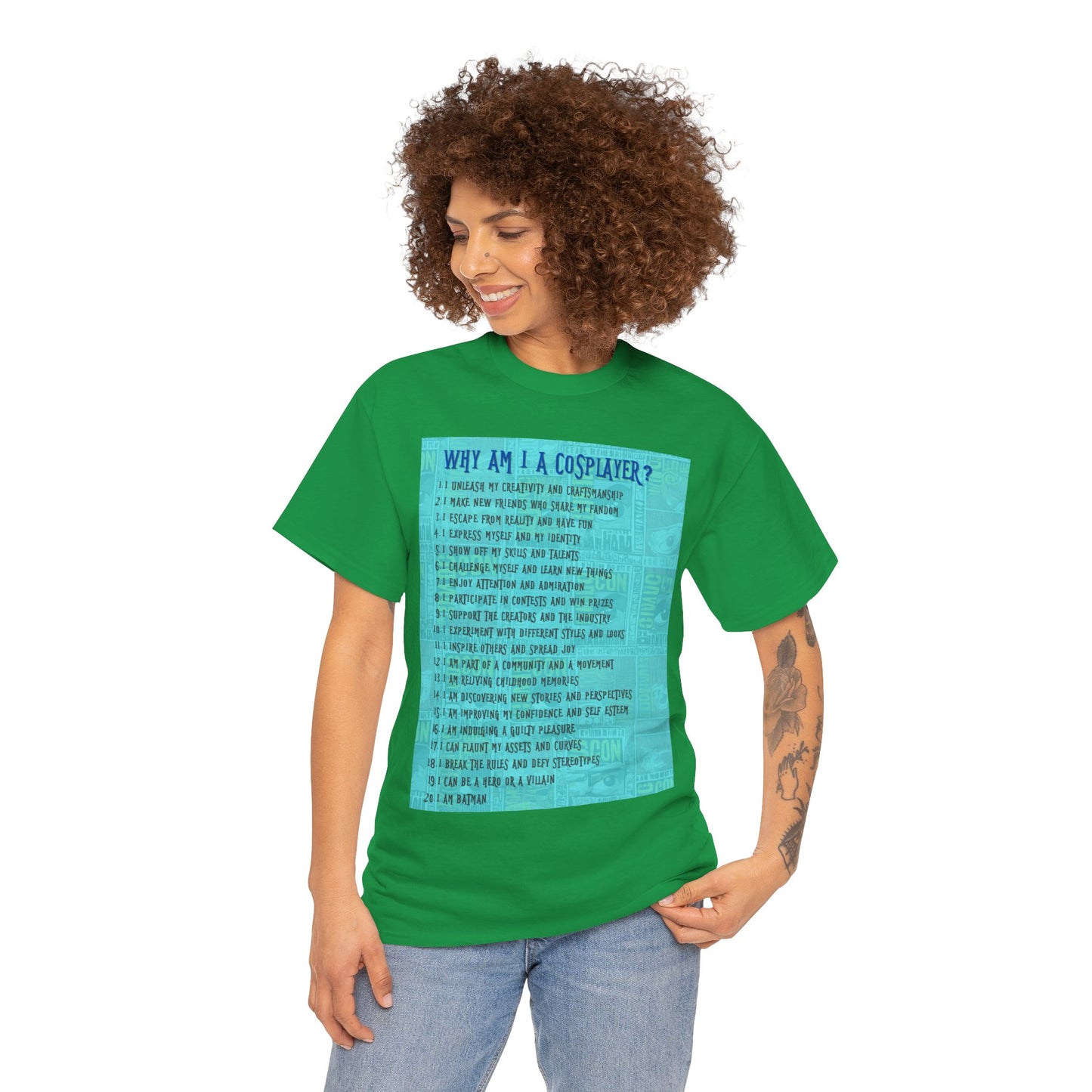 Why am I a cosplayer (blue) Unisex Heavy Cotton Tee