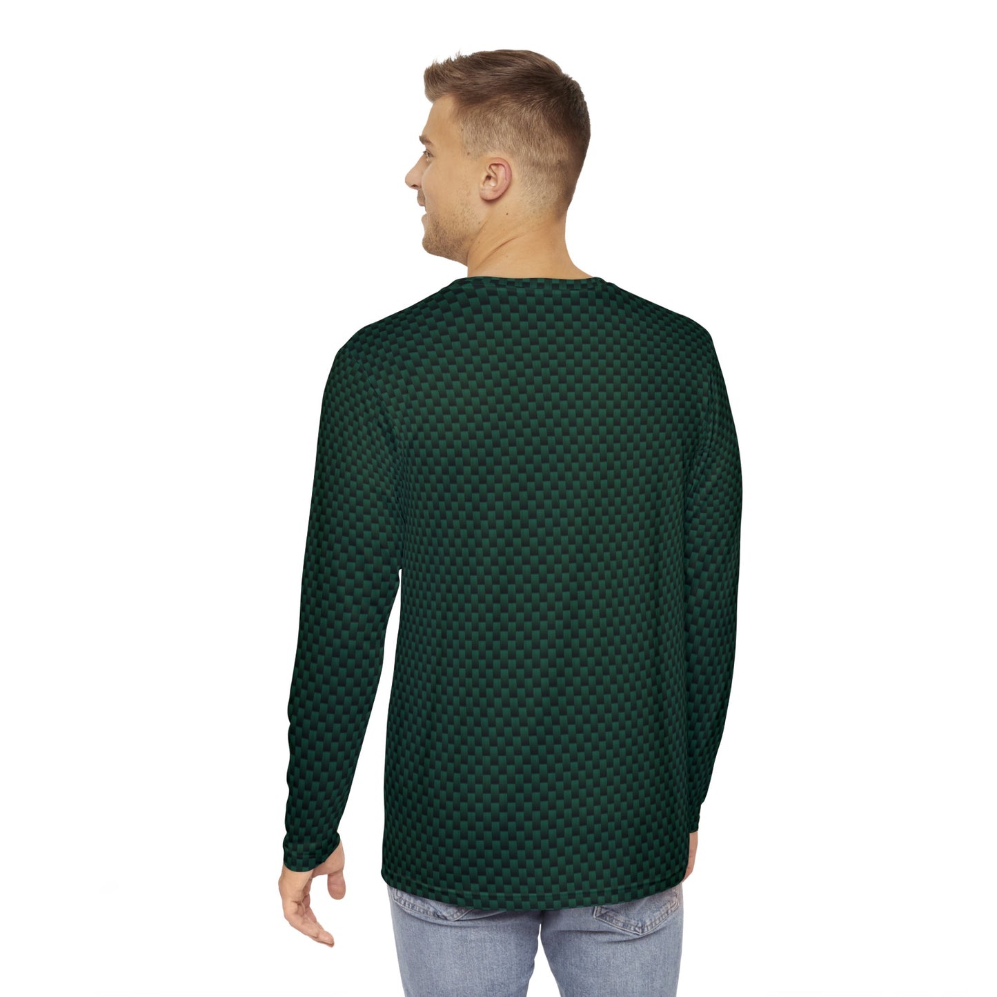 Kevlar Checkerboard Men's Long Sleeve Shirt (Green)