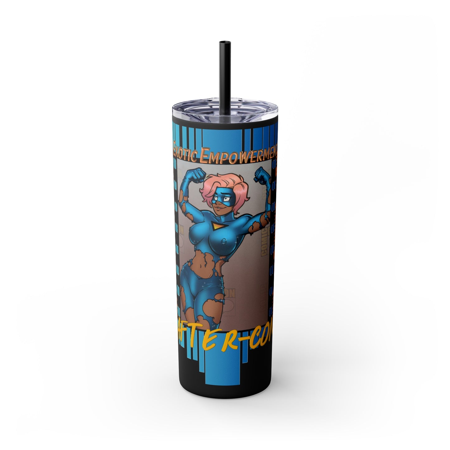 After-Con "Exotic Empowerment" Skinny Tumbler with Straw, 20oz