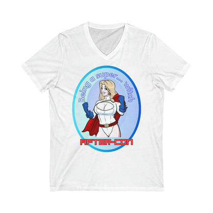 After-Con "Super... witch" Unisex Jersey Short Sleeve V-Neck Tee