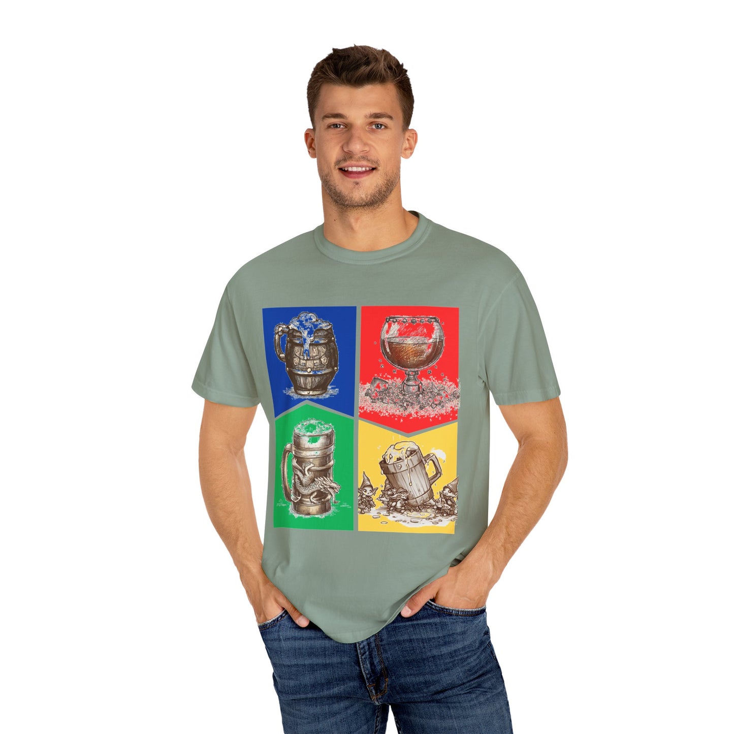 Mugs Rectangle Unisex Garment-Dyed T-shirt