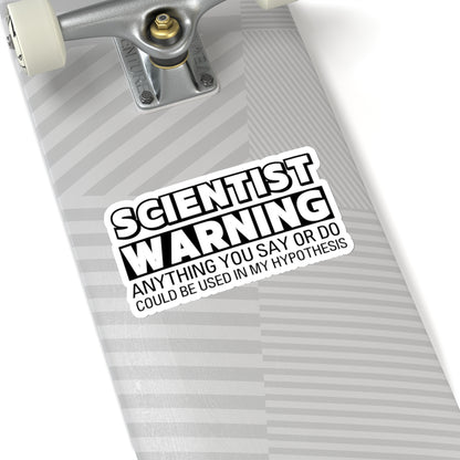 Scientist Warning Kiss-Cut Stickers (Black)