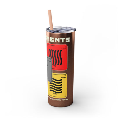 The Elements Skinny Tumbler with Straw, 20oz