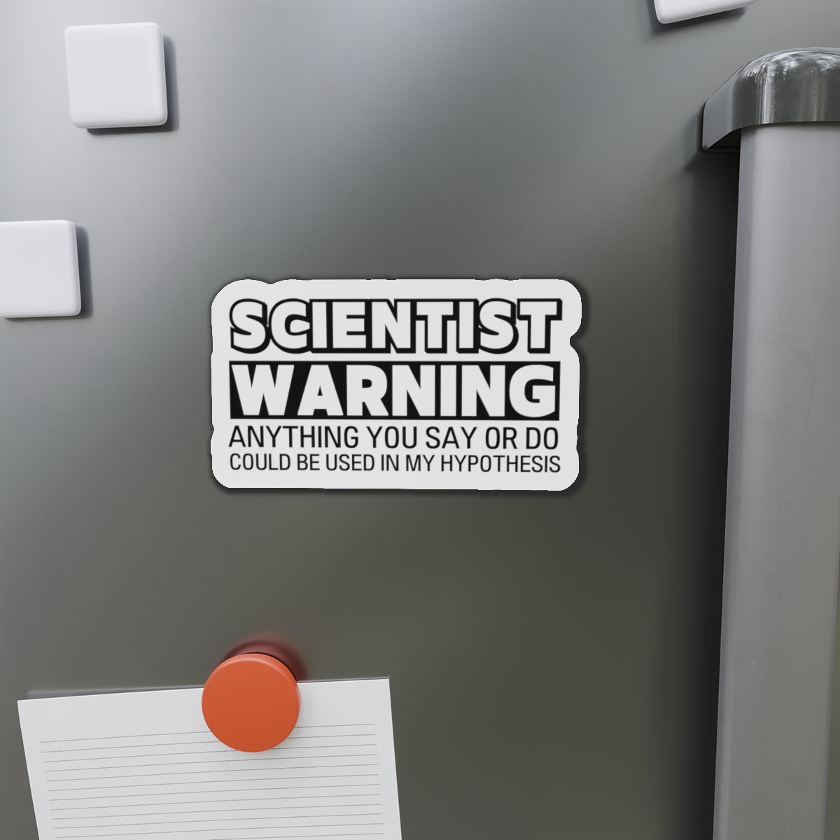Scientist Warning Die-Cut Magnet