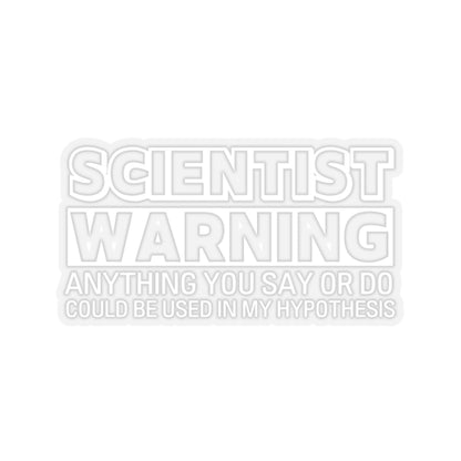 Scientist Warning Kiss-Cut Stickers (White)
