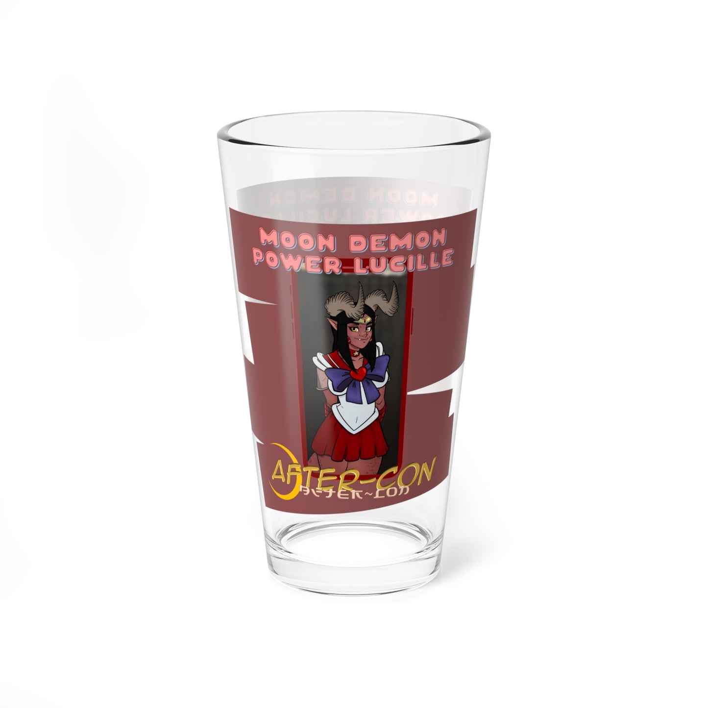 After-con "Moon Demon Power Lucille" Pint Glass, 16oz