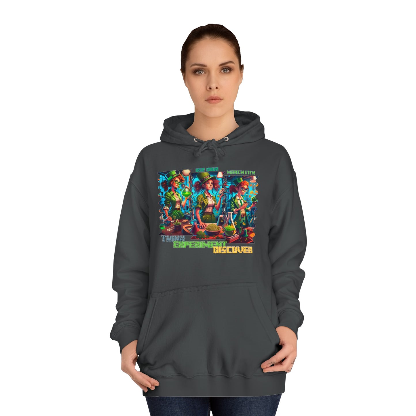 Think Experiment Discover St. Paddy Style Unisex College Hoodie