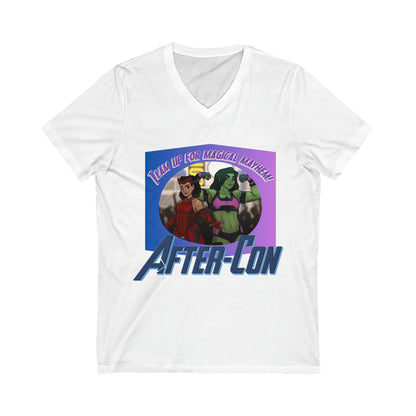 After-Con "Team Up" Unisex Jersey Short Sleeve V-Neck Tee