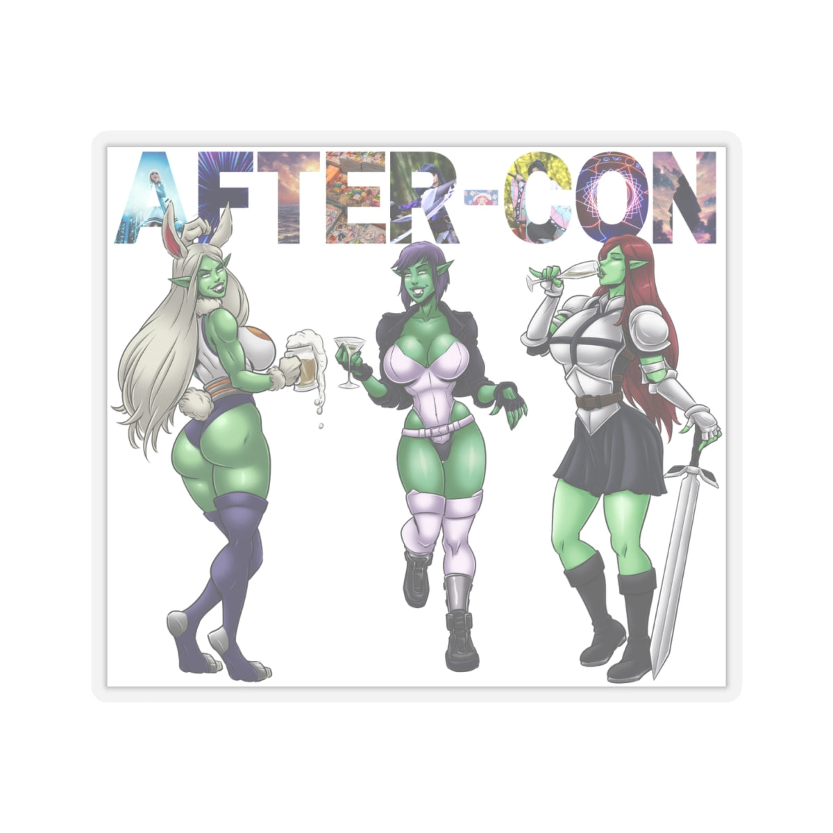 After-Con - "Three Orc Graces" Kiss-Cut Sticker