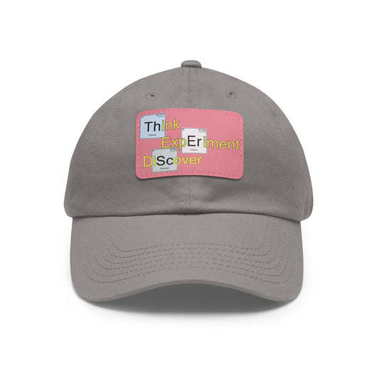 Think Experiment Discover Dad Hat with Leather Patch (Rectangle)