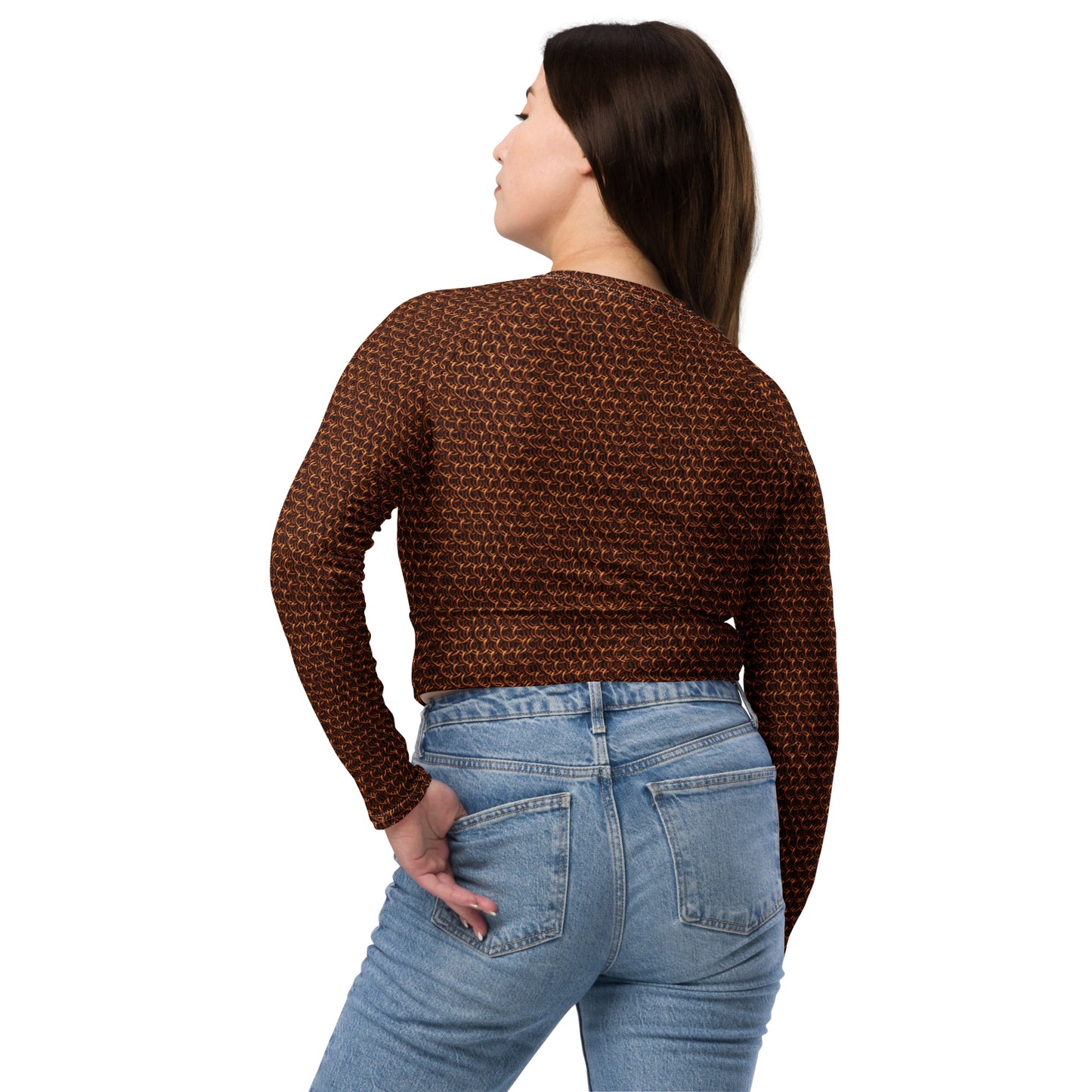 Flame Bronze Chainmail Recycled long-sleeve crop top
